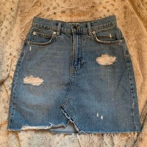 Free people denim mini skirt